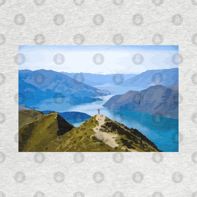 Roy's Peak Track Wanaka New Zealand Digital Painting by gktb